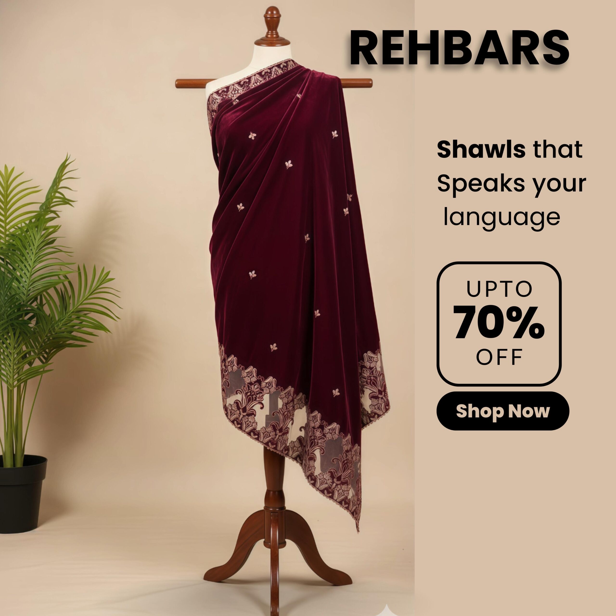 Blue Velvet Shawl - Image 3