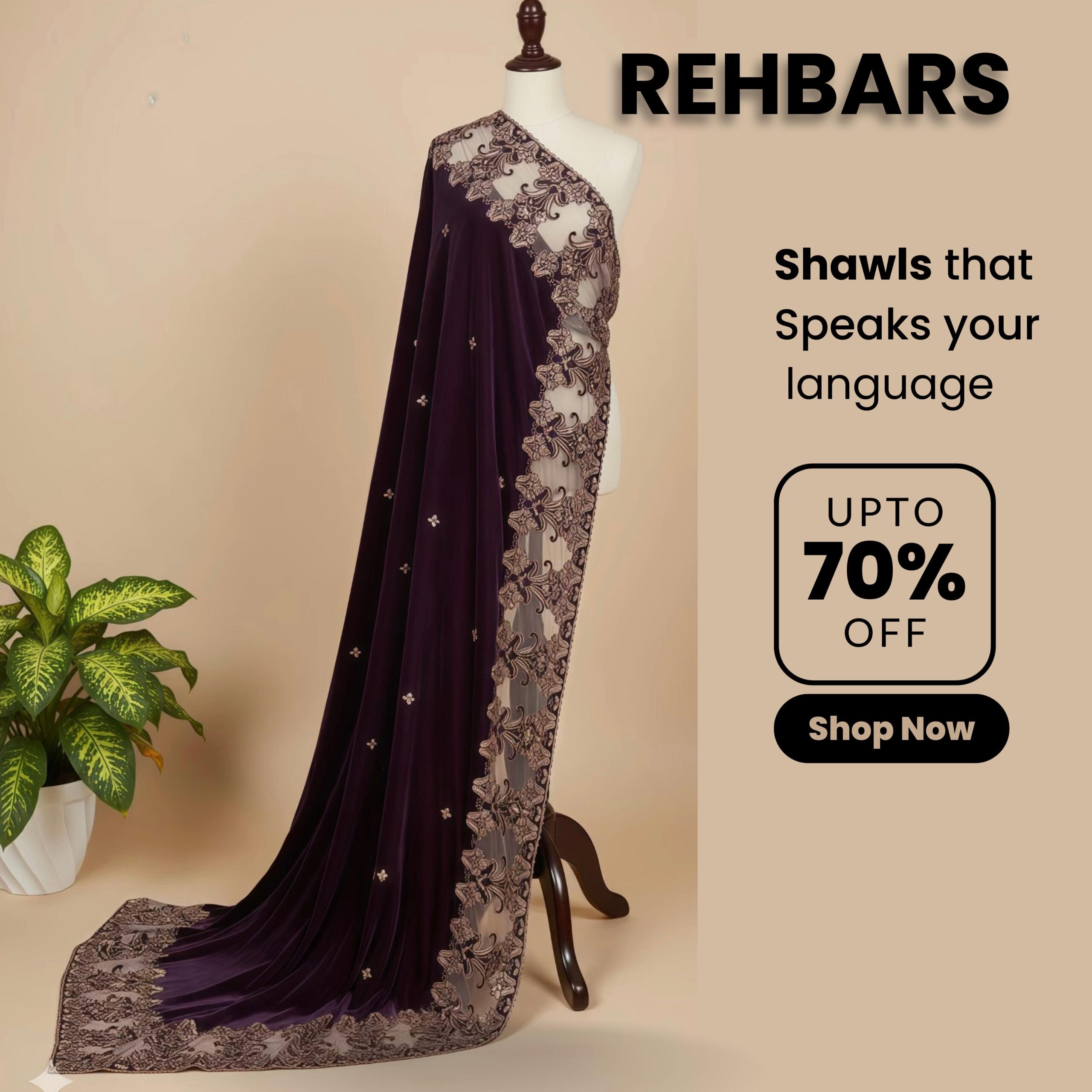 Blue Velvet Shawl - Image 2